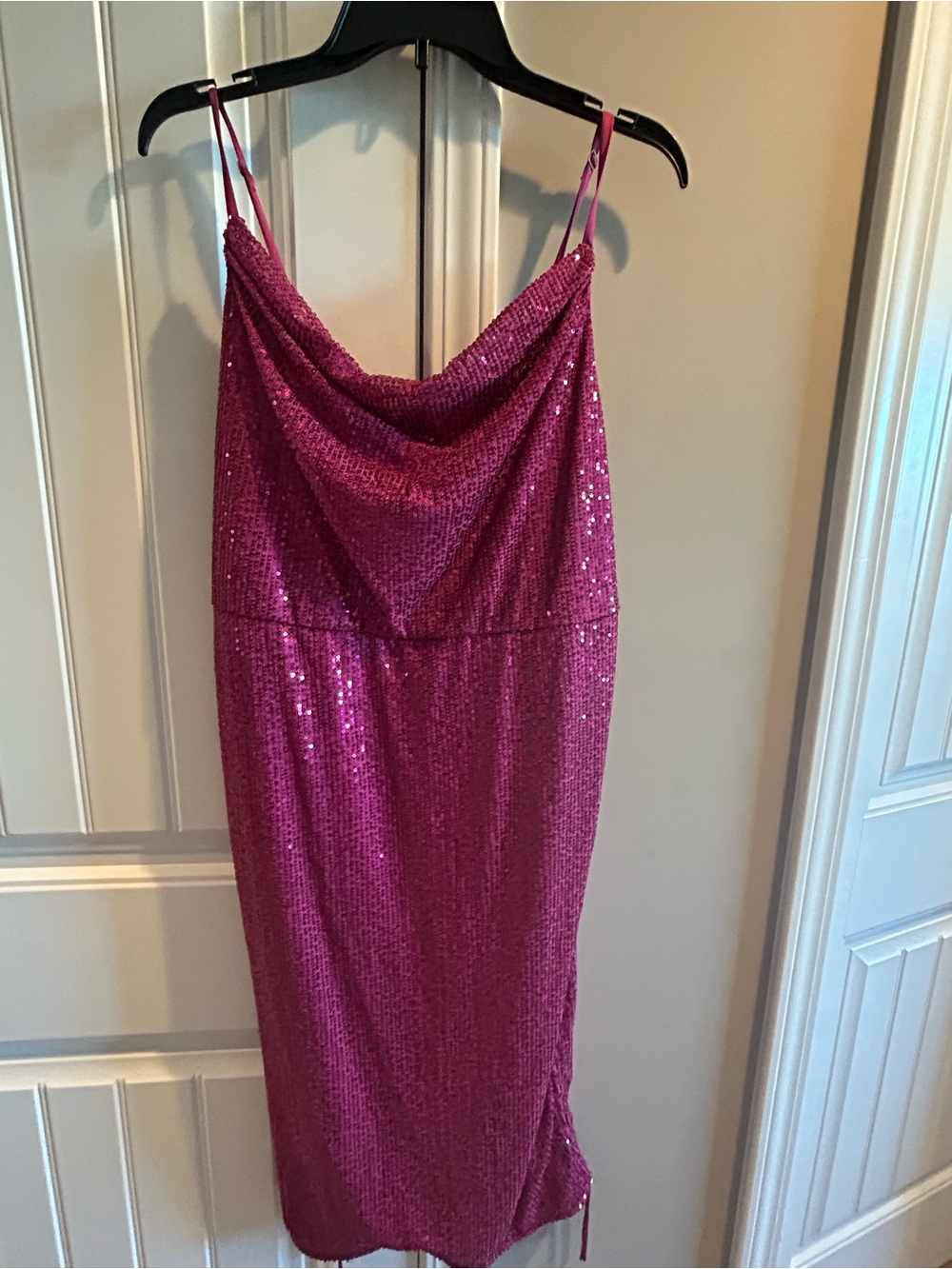 wild fable Magenta Sequin Cowl Slip Dress